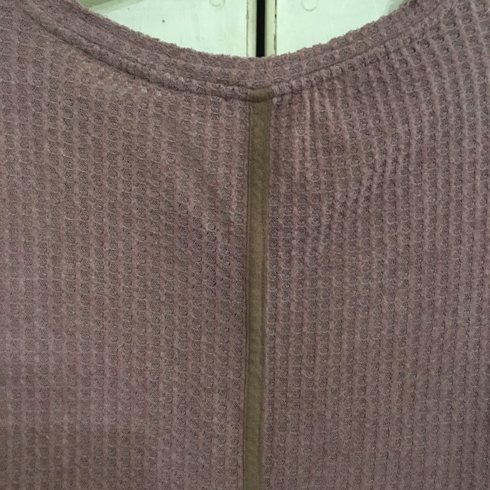 Umgee Women’s Waffle Knit Button Front Cardigan Sweater Thermal Berry Pink Sz S - Picture 6 of 8